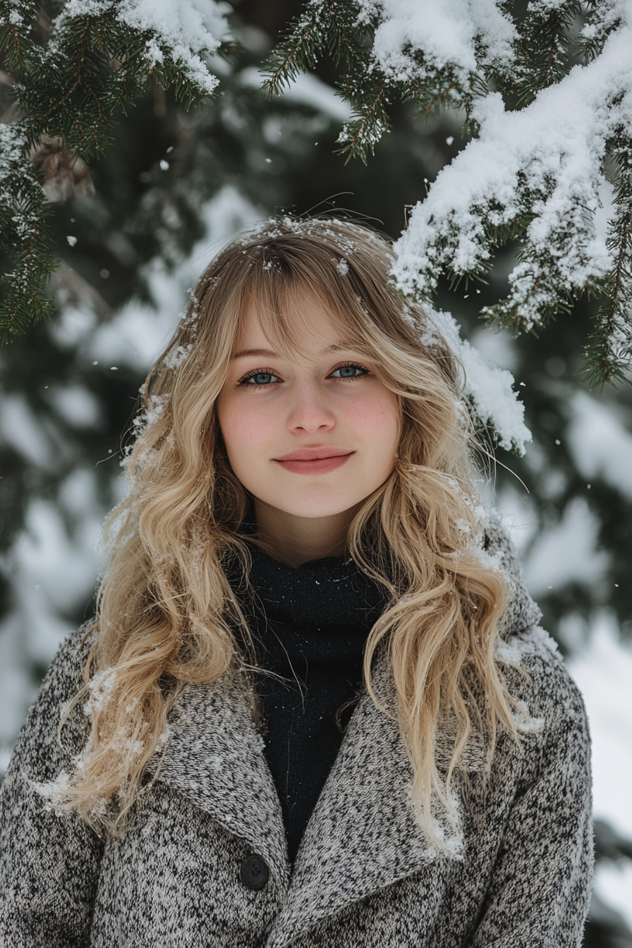 Soft Curls and Side Swept Bangs